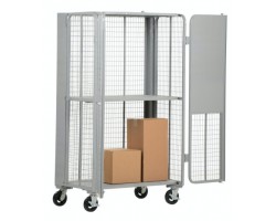 Vestil FST-2744-2 Folding Security Wire Mesh Cart with 2,000 lb Capacity