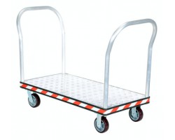 Vestil ATP-C-2460-2HDL Aluminum Treadplate Platform Truck, Dual Handles and 3,600 lb Capacity