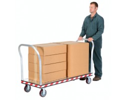 Vestil ATP-C-2460-2HDL Aluminum Treadplate Platform Truck, Dual Handles and 3,600 lb Capacity