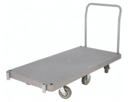 Vestil PPT-3-61 Heavy Duty Plastic Platform Truck with 3,000 lb Capacity | 30 x 60 Deck