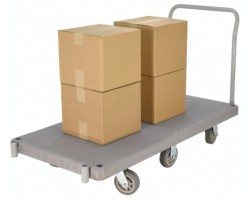 Vestil PPT-3-61 Heavy Duty Plastic Platform Truck with 3,000 lb Capacity | 30 x 60 Deck