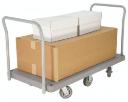 Vestil PPT-3-62 Heavy Duty Plastic Platform Truck with 3,000 lb Capacity | 30 x 60 Deck