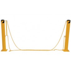 Vestil DCBB-42-4.5 Dock Chain Bollard Barrier | 42 in High and Fits 10 ft Doors Vestil DCBB-42-4.5 Dock Chain Bollard Barrier | 42 in High and Fits 10 ft Doors