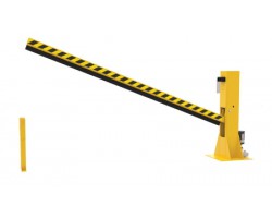 Vestil DJG-100-10 Dock Barricade Gate, Electric Hydraulic Loading Dock Safety Barrier, 115V, 10 ft Door