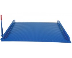 Vestil TS-10-7260 Steel Truck Dockboard, 10,000 lb Capacity, 72 x 60 in, Lever Lift, Diamond Plate Deck