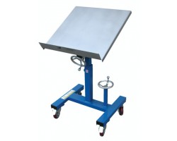 Vestil WT-2424 Mobile Tilting Work Positioning Table, 24 x 24 Platform, 300 lb Capacity, Crank Height Adjust, 0 to 30 Tilt
