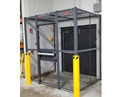 WireCrafters MT2-33HD Corner Driver Security Cage with 3' Hinged Door | 2-Walls Dock