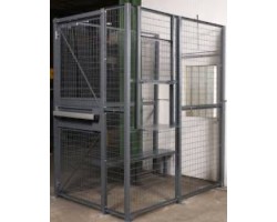 WireCrafters MT3-34HD 3-Wall Dock Door Driver Security Cage with 3' Hinged Door