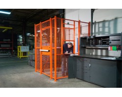 WireCrafters MT3-33HD 3-Wall Dock Door Driver Security Cage with 3' Hinged Door