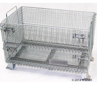 Worldwide Material Handling Wire Mesh Containers Collapsible Stackable