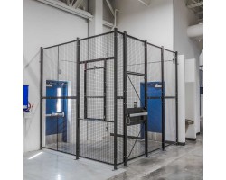 WireCrafters MT2-33HD Corner Driver Security Cage with 3' Hinged Door | 2-Walls Dock