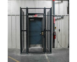 WireCrafters MT3-33HD 3-Wall Dock Door Driver Security Cage with 3' Hinged Door