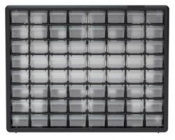Akro-Mils 10164 Plastic 64-Drawer Storage Cabinet | Small Parts Organizer for Home & Workshop