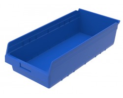 Akro-Mils 30014 ShelfMax Hopper Front Bins – 6 Plastic Shelf Bins per Carton