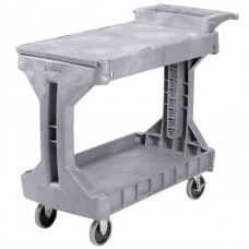 Akro-Mils 30930 ProCart Plastic Service Cart | Dual-Shelf Utility Cart with Storage