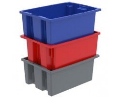 Akro-Mils 35185 Plastic Stack-Nest Container – 6 per Carton | Heavy-Duty Stackable Storage Bins