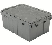 Akro-Mils Attached Lid Plastic Shipping Containers Reusable Totes