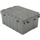 Akro-Mils 39085 Attached Lid Containers – 6 per Carton | Secure Stackable Storage Totes