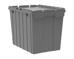 Akro-Mils 39170 Attached Lid Containers – 3 per Carton | Extra-Large Stackable Storage Totes