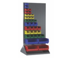 Akro-Mils 30676 Double-Sided Louvered Rack – Heavy-Duty Floor Bin Storage