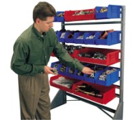 Akro Mils Single and Double Sided Rail Racks Industrial Storage