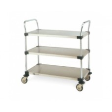 Metro 3-Shelf Stainless Steel Solid Shelf Utility Cart - MW204 Metro 3-Shelf Stainless Steel Solid Shelf Utility Cart - MW204