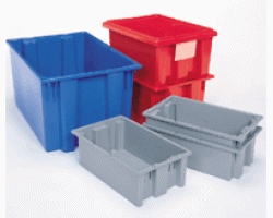 Akro-Mils 35300 Plastic Stack-Nest Container – 3 per Carton | Extra-Large Industrial Storage Bins