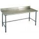 Eagle Group T2430STE-BS Spec-Master Stainless Bench with Backsplash, Stainless Tubular Base and Legs