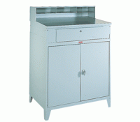 Parent Metal Welded Cabinet Shop Desk – Heavy-Duty Steel Shop Desk with Locking Drawer & Cabinet (Mobile or Stationary)