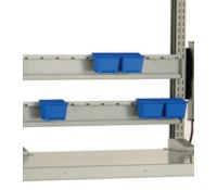 Rousseau WM28 Plastic Bin Rail – Adjustable 1" Centers, 0° or 15° Tilt Mount, Fits Most Hanging Bins (75 lb Cap.)