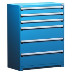 Rousseau R5AHG-5808 6-Drawer Heavy-Duty Stationary Modular Storage Cabinet – 48″W × 27″D × 60″H Industrial Tool & Parts Organizer