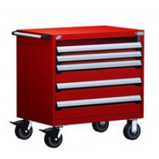 Rousseau 4-Drawer Modular Tool Cart with Roll-Out Shelf and Locking Drawers Rousseau 4-Drawer Modular Tool Cart with Roll-Out Shelf and Locking Drawers