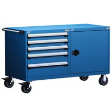 Rousseau R5DHG-3008 Heavy Duty 5-Drawer Modular Cart