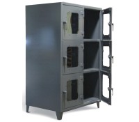 Strong Hold 6-Compartment Clear View Cabinet Lockable Steel Storage