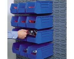 Akro-Mils 30676 Double-Sided Louvered Rack – Heavy-Duty Floor Bin Storage