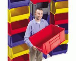 Akro-Mils 30283 Super-Sized Plastic Bins – Extra-Large Heavy-Duty Storage