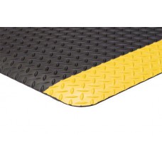 Apache Mills Anti-Fatigue Diamond Foot Black-Yellow Border Mat - 3x10