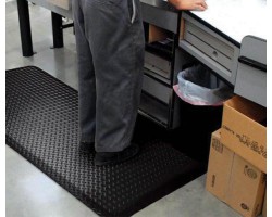 Apache Mills Anti-Fatigue Diamond Foot Black Mat - 2x3
