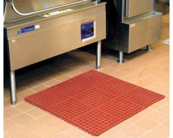 Apache Mills Performa Grease Proof Red Kitchen Mat - 3x3