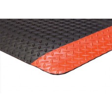 Apache Mills Anti-Fatigue Supreme Diamond Foot Black-Orange Border Mat - 3x5