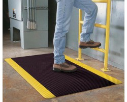 Apache Mills Anti-Fatigue Supreme SlipTech Black-Yellow Mat - 2x3