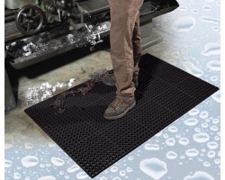 Apache Mills TruTread Grease Proof Red Kitchen Mat - 3x5