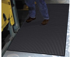 Apache Mills Black Grease Resistant Kitchen Mat - 3x5