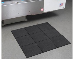Apache Mills Performa SD Grease Resistant Black Kitchen Mat - 3x3