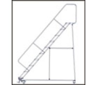 Ballymore HDS-Series Heavy-Duty 50° Walk-Down Rolling Ladder, Abrasive Mat Treads