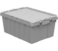 Buckhorn Attached Lid Plastic Containers Stackable Nestable Totes