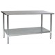 Eagle Group T2430EB Deluxe Series Stainless Lab Bench with Galvanized Shelf and Legs