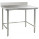 Eagle Group T2424STEM-BS Spec-Master Marine Stainless Bench Top, Backsplash, Stainless Tubular Base & Legs