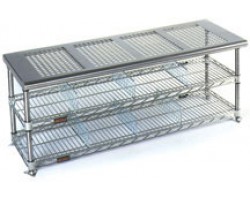 Eagle PCRB1836EP Electropolished Stainless Steel Perforated Top Gowning Bench