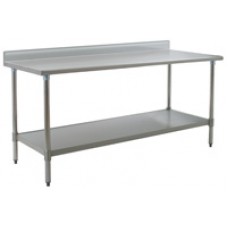 Eagle Group T2424SB-BS Budget Stainless Bench with Backsplash, Stainless Bottom Shelf and Legs Eagle Group T2424SB-BS Budget Stainless Bench with Backsplash, Stainless Bottom Shelf and Legs